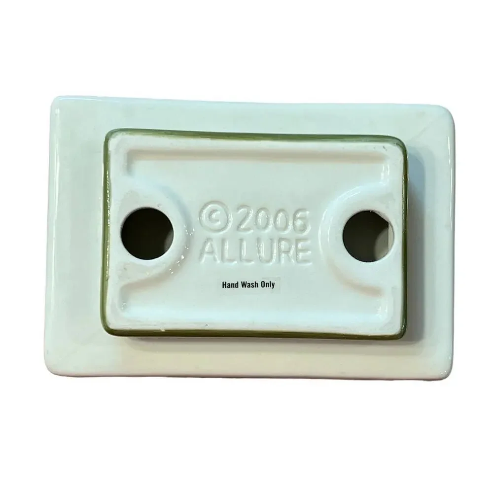 Y2K Allure Ceramic Love‎ Quote on Soap Dish Pink Green Beige Bathroom Decor 2006